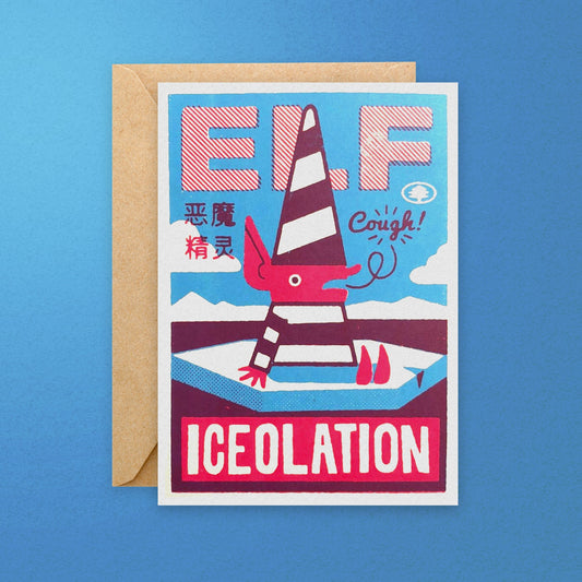 Elf-Iceolation Christmas card