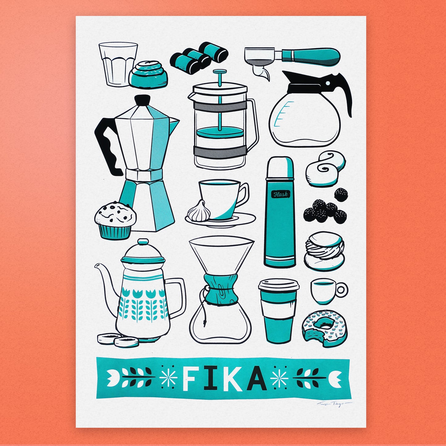 Fika Coffee A3 Screen Print