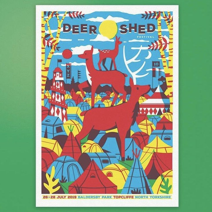Deer Shed Festival 2019 A2 screen printed poster