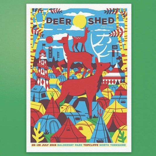 Deer Shed Festival 2019 A2 screen printed poster